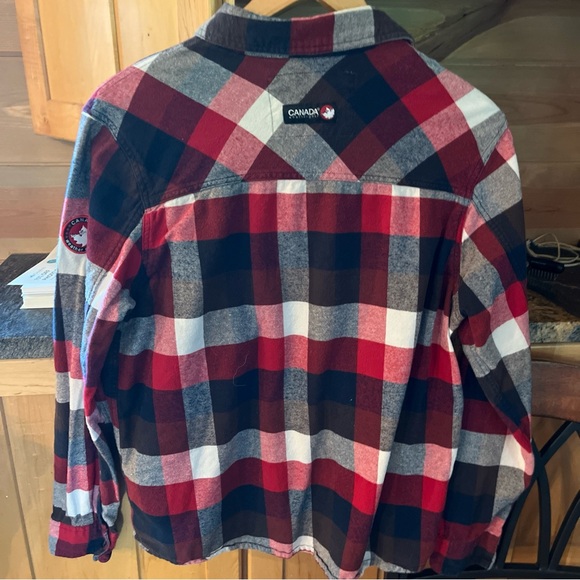 Canada Weather Gear FLANNEL SHIRT L Red Blue Buffalo Wide Plaid CHECKERED Button - Picture 5 of 15